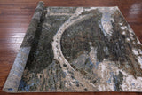 Castle View Design Modern Hand Knotted Wool & Silk Rug - 6' 0" X 9' 2" - Golden Nile