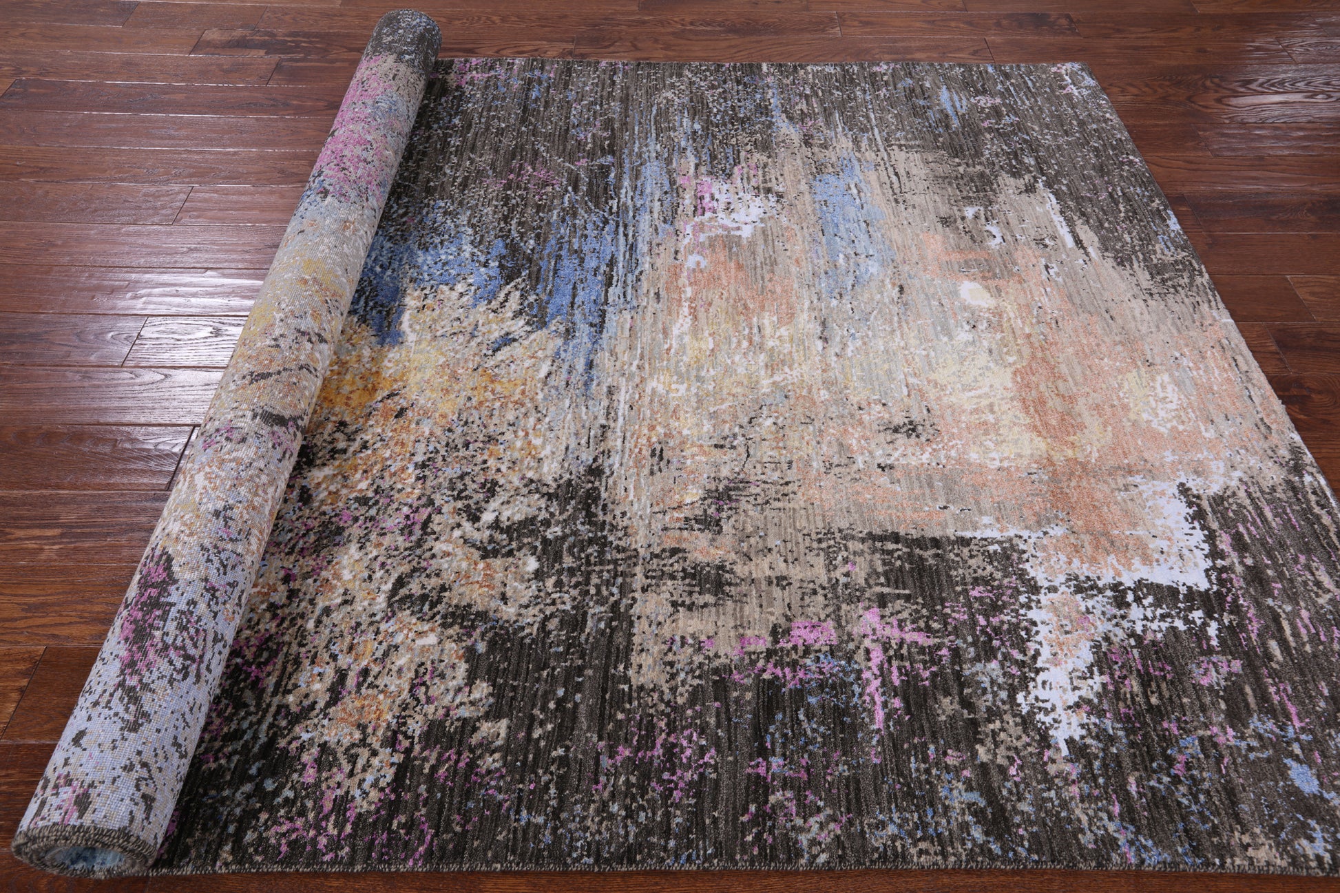 Modern Handmade Wool & Silk Rug - 5' 11" X 9' 2" - Golden Nile
