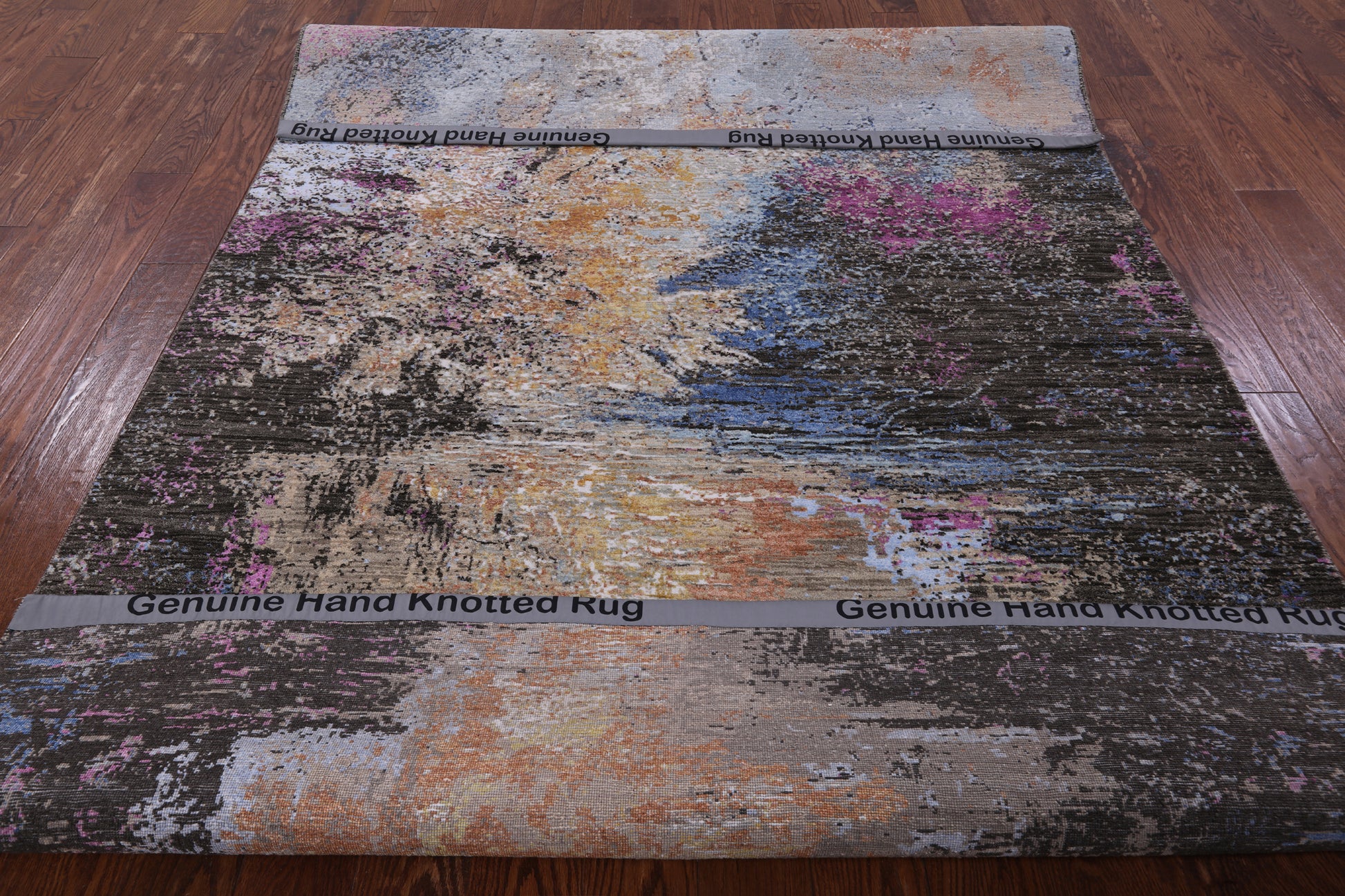 Modern Handmade Wool & Silk Rug - 5' 11" X 9' 2" - Golden Nile