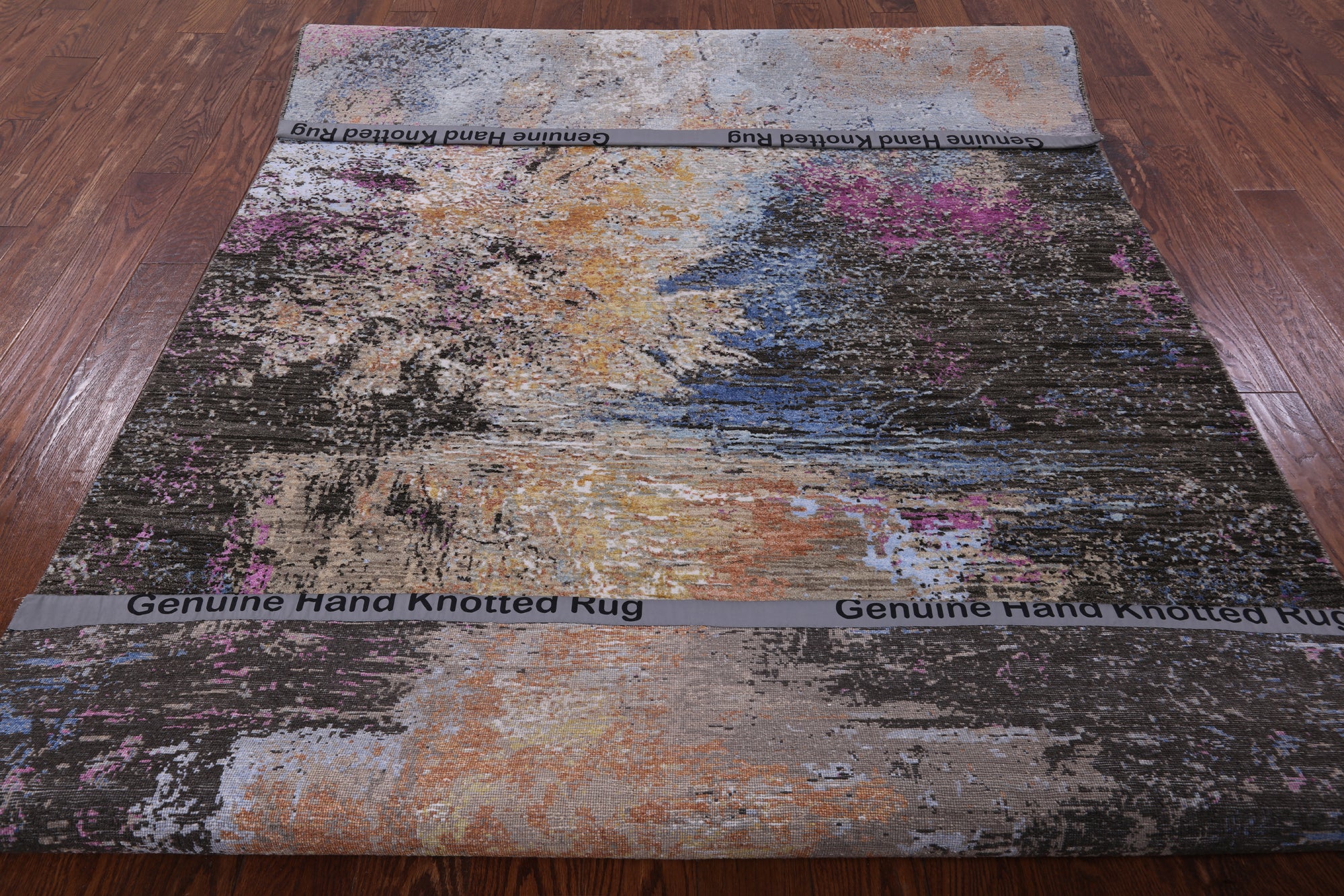 Modern Handmade Wool & Silk Rug - 5' 11" X 9' 2" - Golden Nile