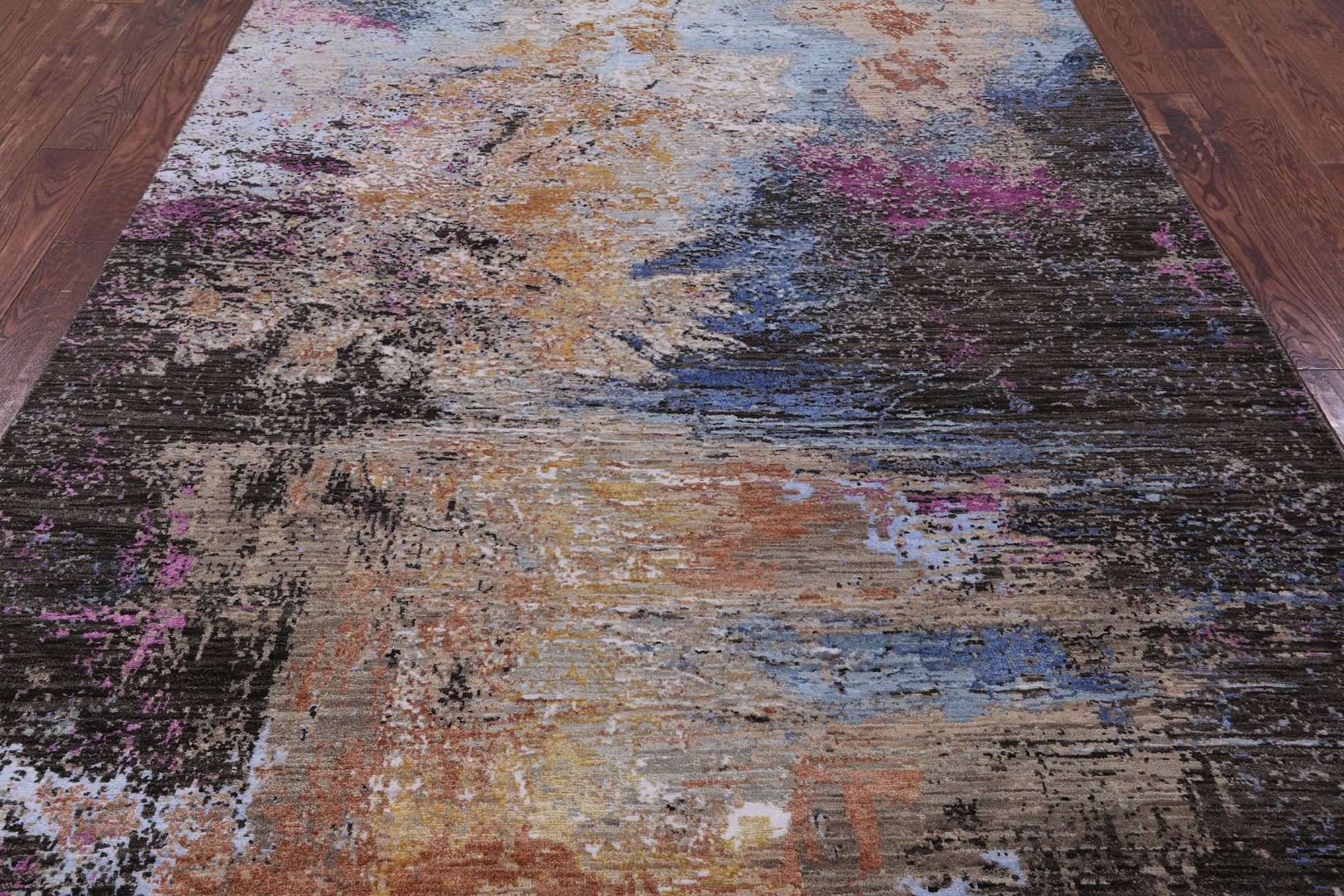 Modern Handmade Wool & Silk Rug - 5' 11" X 9' 2" - Golden Nile