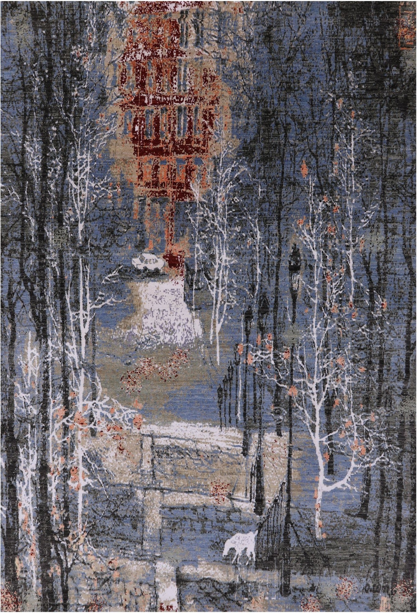 Urban Design Modern Hand Knotted Wool & Silk Rug - 6' 1" X 9' 1" - Golden Nile