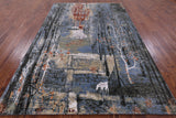 Urban Design Modern Hand Knotted Wool & Silk Rug - 6' 1" X 9' 1" - Golden Nile