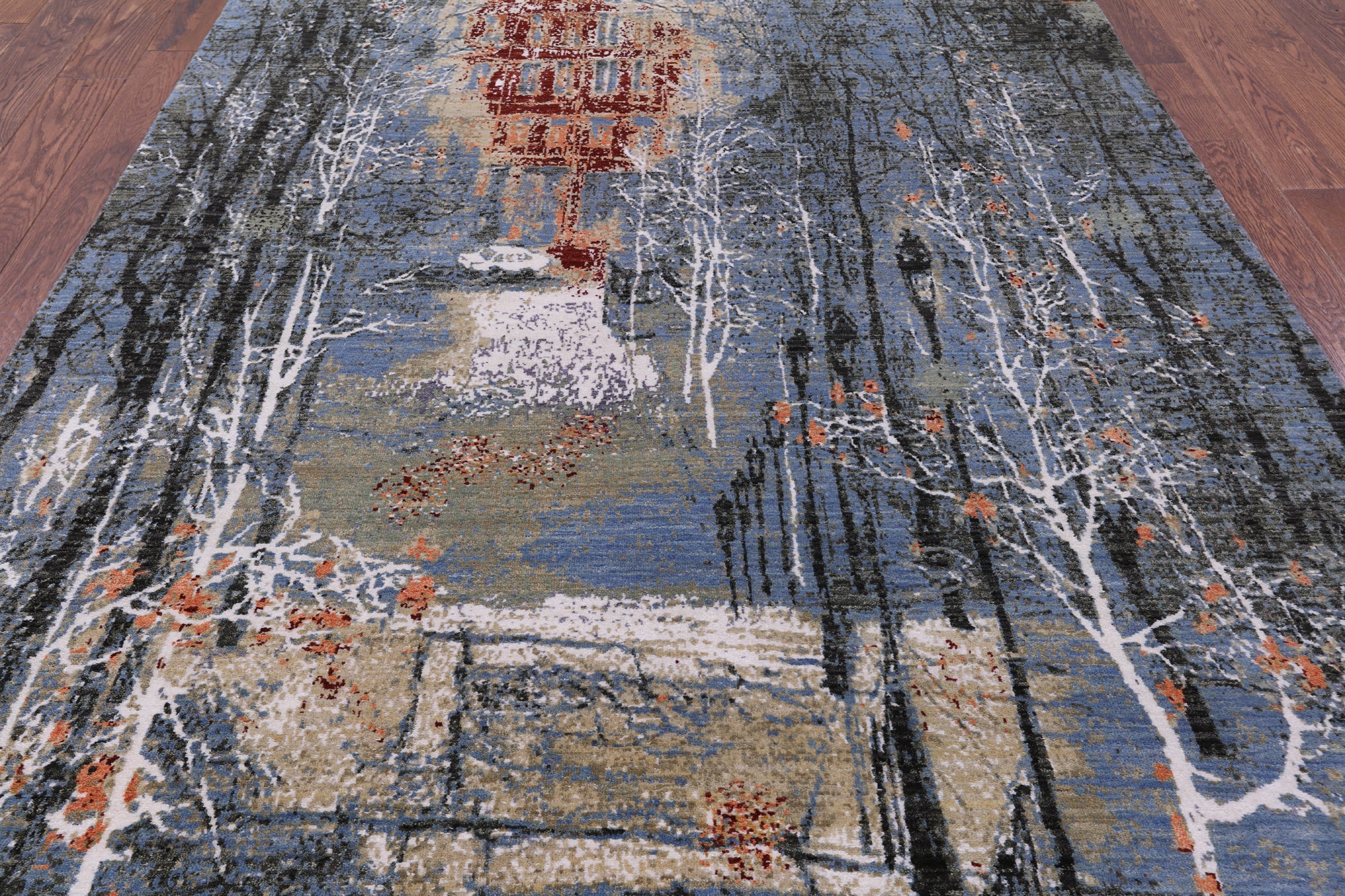 Urban Design Modern Hand Knotted Wool & Silk Rug - 6' 1" X 9' 1" - Golden Nile