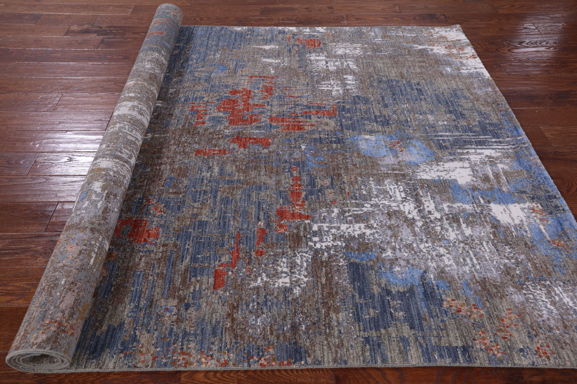 Contemporary Hand Knotted Wool & Silk Rug - 6' 0" X 9' 2" - Golden Nile