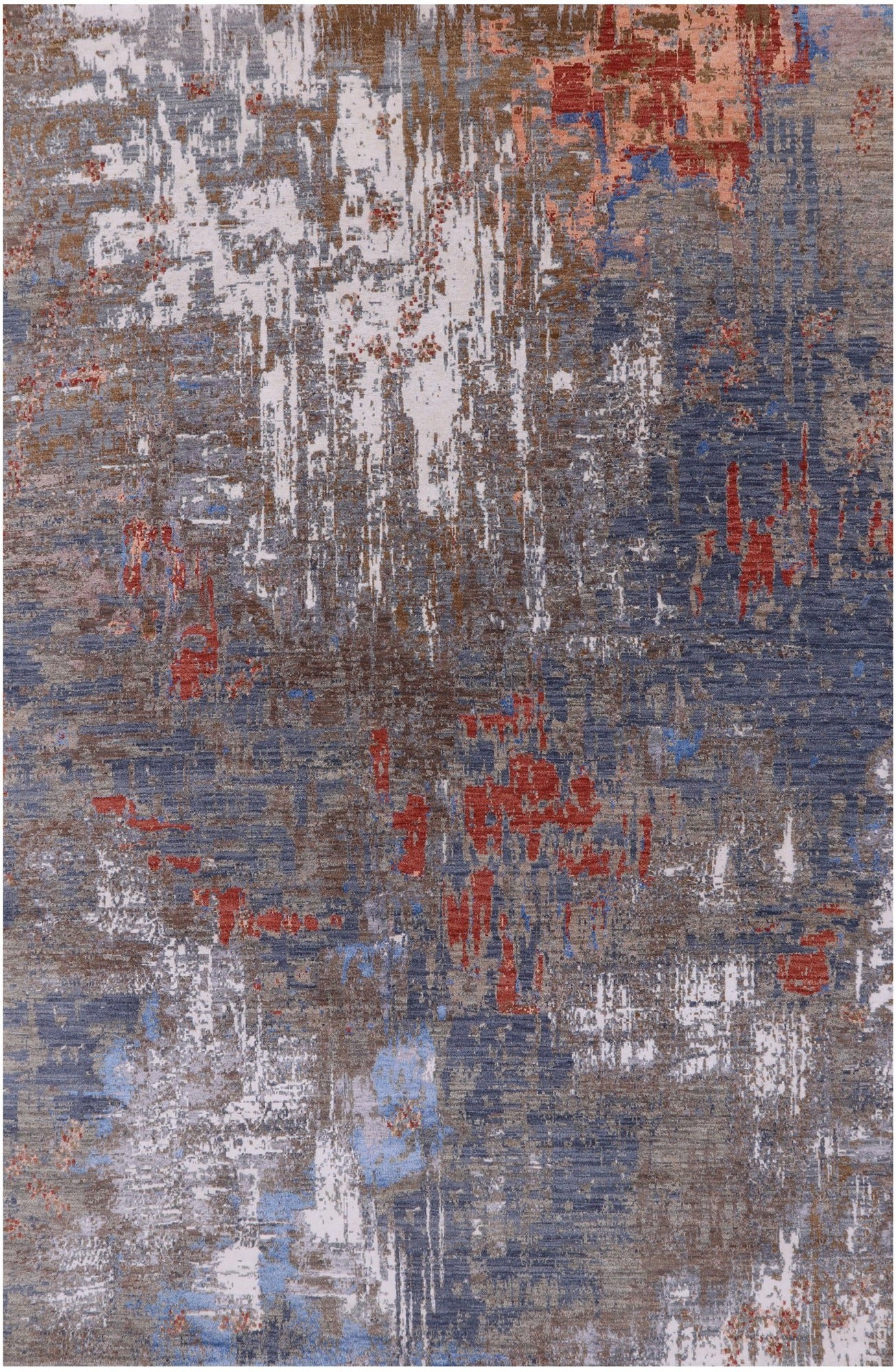 Contemporary Hand Knotted Wool & Silk Rug - 6' 0" X 9' 2" - Golden Nile