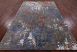 Contemporary Hand Knotted Wool & Silk Rug - 6' 0" X 9' 2" - Golden Nile