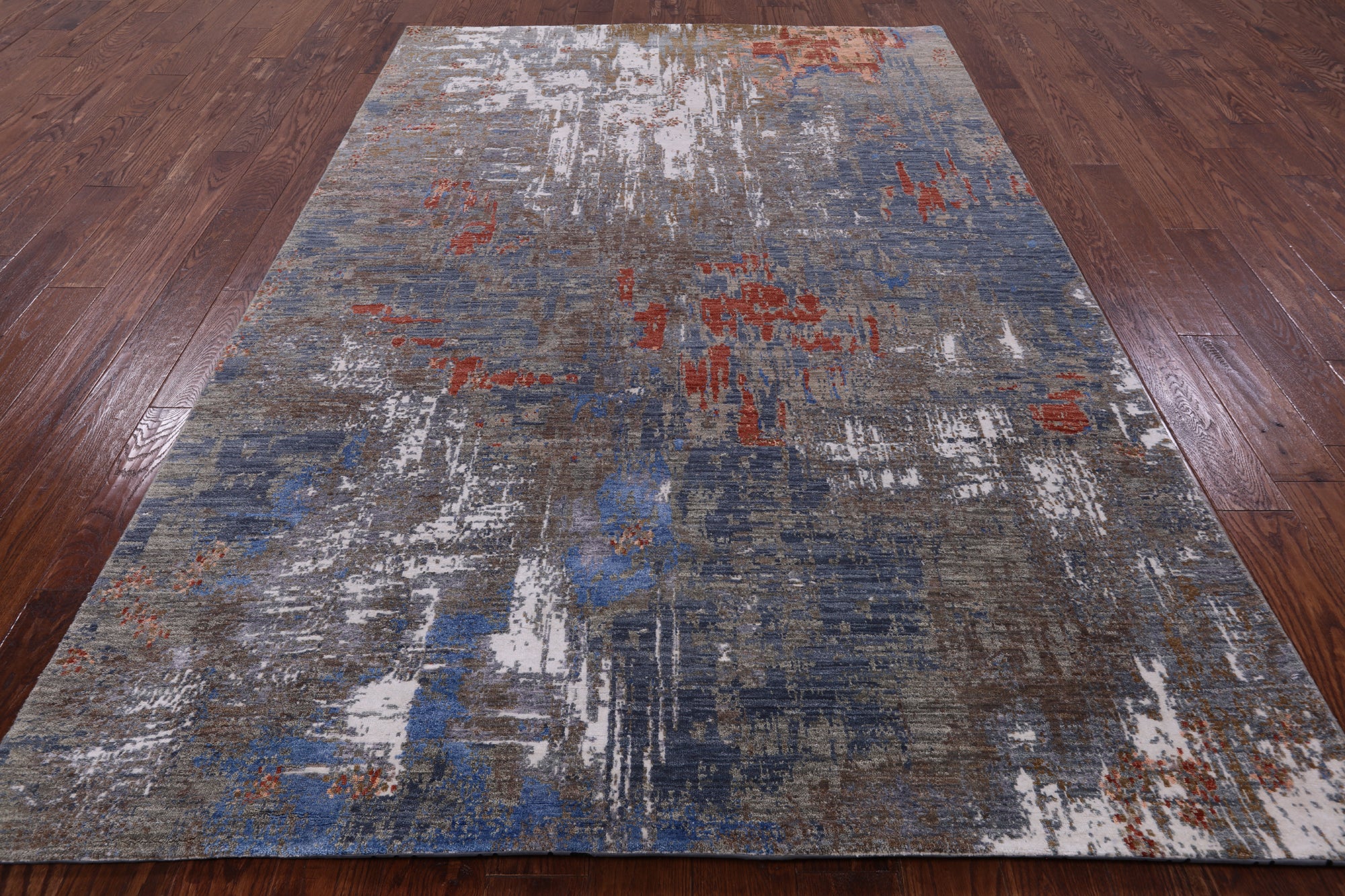 Contemporary Hand Knotted Wool & Silk Rug - 6' 0" X 9' 2" - Golden Nile