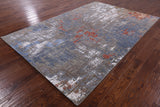 Contemporary Hand Knotted Wool & Silk Rug - 6' 0" X 9' 2" - Golden Nile