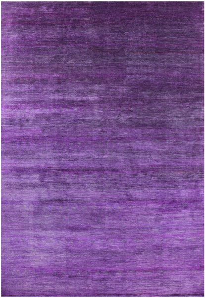 Purple Savannah Grass Handmade Wool & Silk Rug - 10' 1" X 14' 3" - Golden Nile