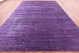 Purple Savannah Grass Handmade Wool & Silk Rug - 10' 1" X 14' 3" - Golden Nile