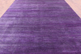 Purple Savannah Grass Handmade Wool & Silk Rug - 10' 1" X 14' 3" - Golden Nile