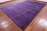 Purple Savannah Grass Handmade Wool & Silk Rug - 10' 1" X 14' 3" - Golden Nile