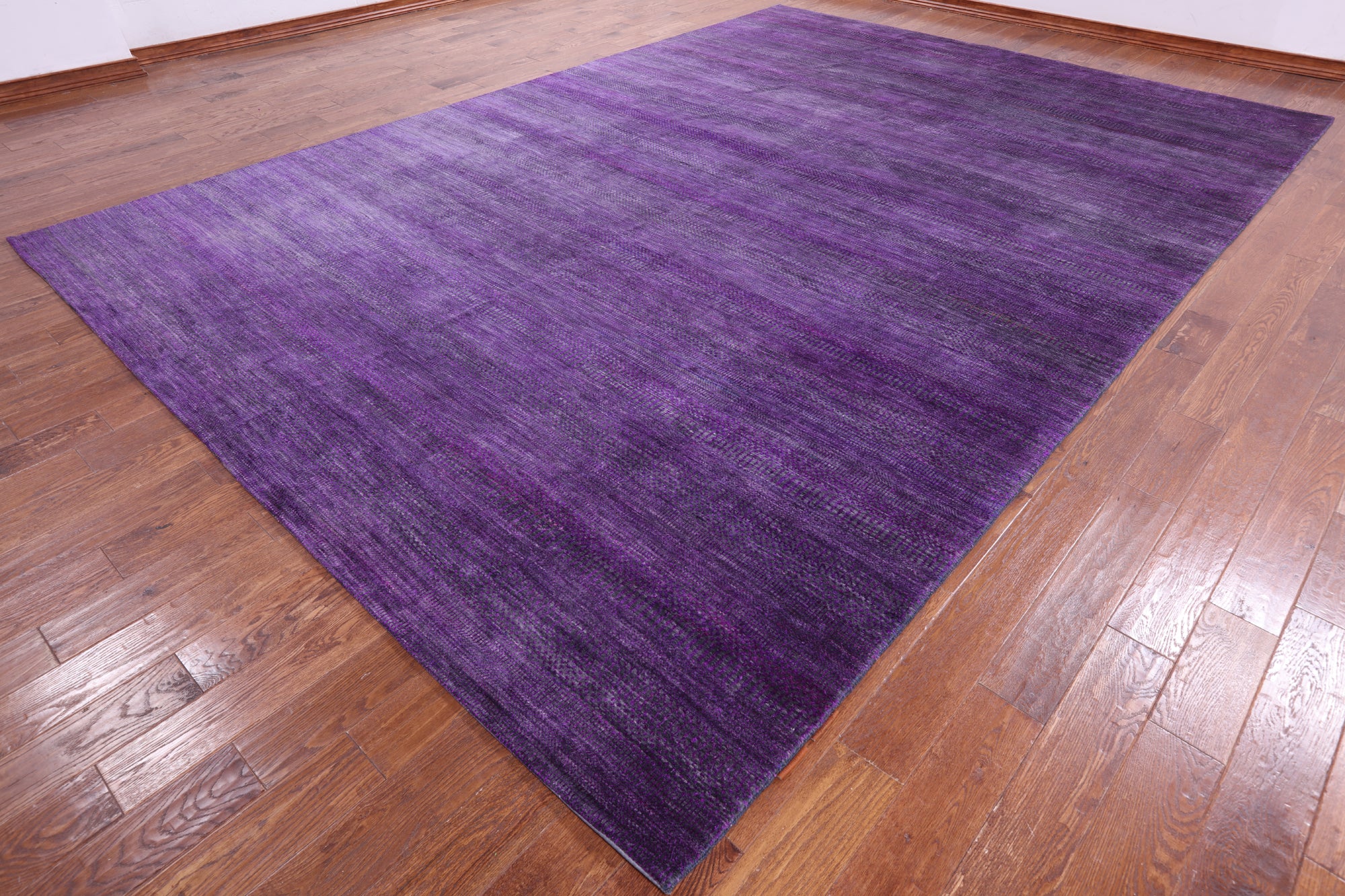 Purple Savannah Grass Handmade Wool & Silk Rug - 10' 1" X 14' 3" - Golden Nile