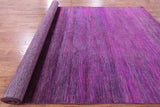 Purple Savannah Grass Hand Knotted Wool & Silk Rug - 8' 11" X 18' 3" - Golden Nile