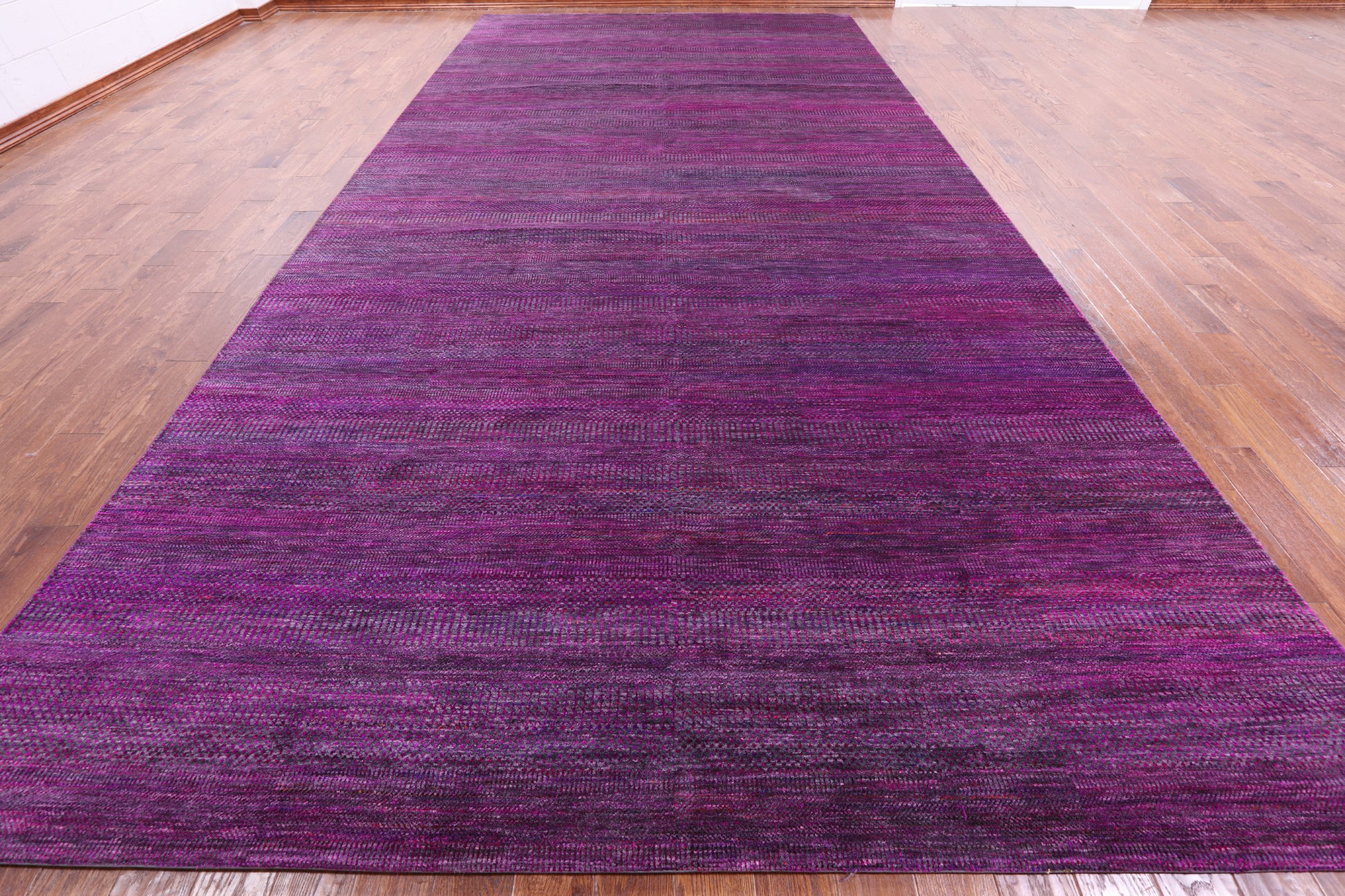 Purple Savannah Grass Hand Knotted Wool & Silk Rug - 8' 11" X 18' 3" - Golden Nile