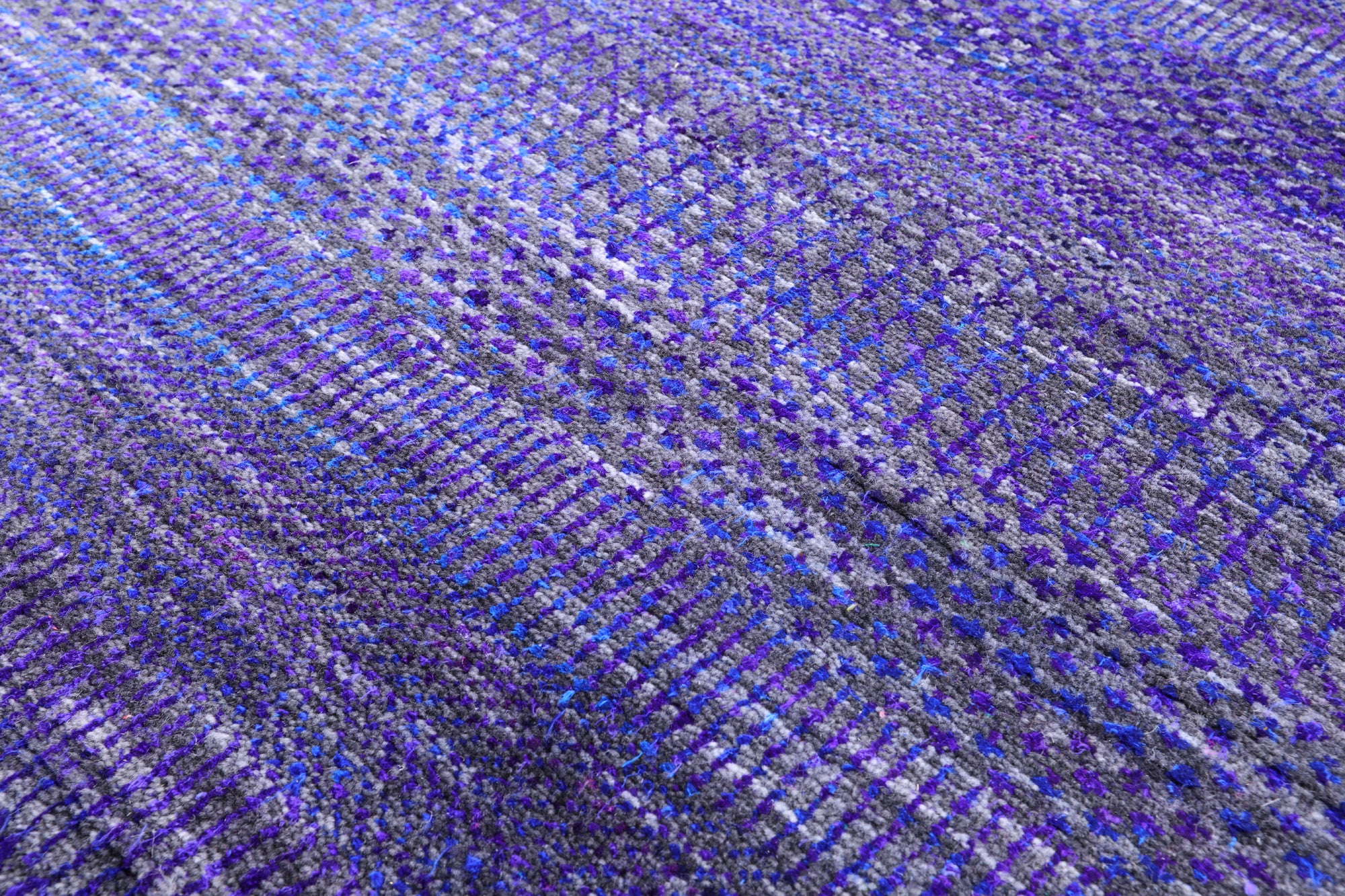 Purple Square Savannah Grass Handmade Wool & Silk Rug - 9' 9" X 10' 0" - Golden Nile