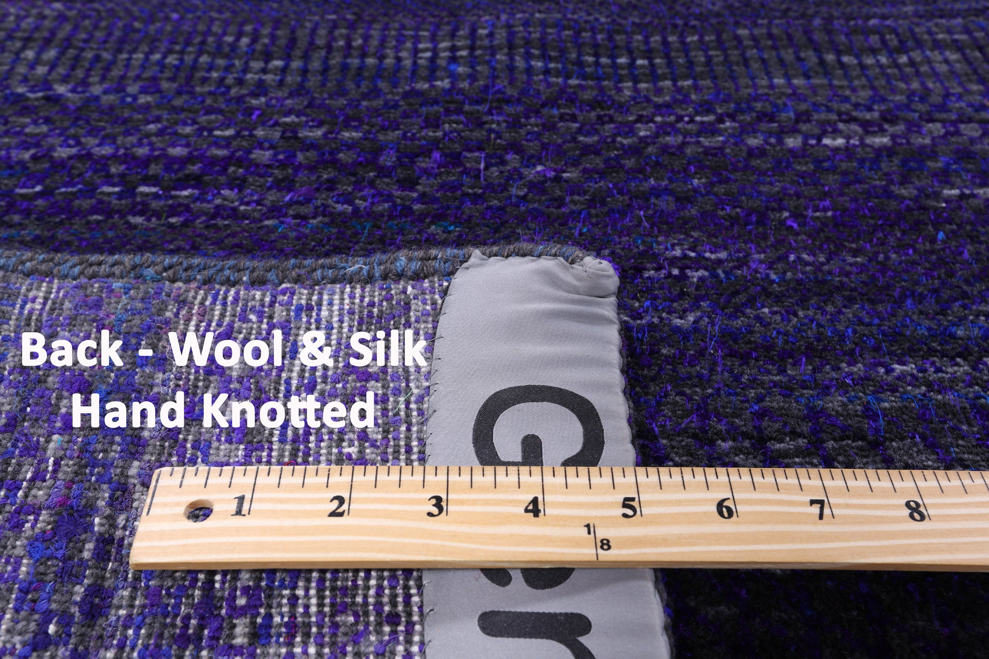 Purple Square Savannah Grass Handmade Wool & Silk Rug - 9' 9" X 10' 0" - Golden Nile