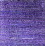 Purple Square Savannah Grass Hand Knotted Wool & Silk Rug - 8' 0" X 8' 2" - Golden Nile