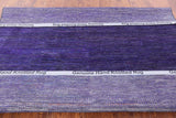 Purple Square Savannah Grass Hand Knotted Wool & Silk Rug - 8' 0" X 8' 2" - Golden Nile