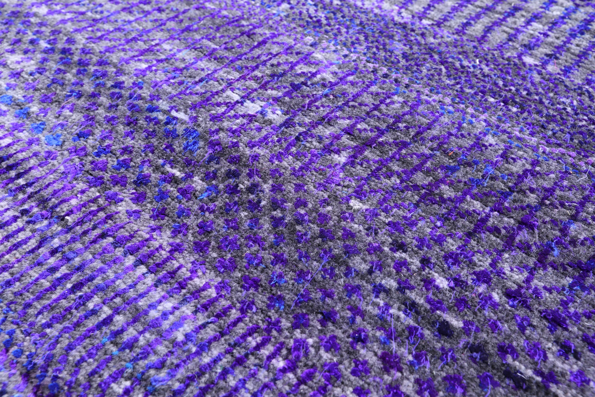 Purple Square Savannah Grass Hand Knotted Wool & Silk Rug - 8' 0" X 8' 2" - Golden Nile