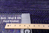 Purple Square Savannah Grass Hand Knotted Wool & Silk Rug - 8' 0" X 8' 2" - Golden Nile