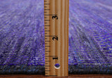Purple Square Savannah Grass Hand Knotted Wool & Silk Rug - 8' 0" X 8' 2" - Golden Nile
