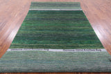 Green Savannah Grass Handmade Wool & Silk Rug - 5' 10" X 12' 0" - Golden Nile