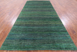 Green Savannah Grass Handmade Wool & Silk Rug - 5' 10" X 12' 0" - Golden Nile