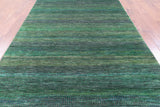 Green Savannah Grass Handmade Wool & Silk Rug - 5' 10" X 12' 0" - Golden Nile