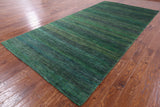 Green Savannah Grass Handmade Wool & Silk Rug - 5' 10" X 12' 0" - Golden Nile