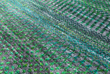 Green Savannah Grass Handmade Wool & Silk Rug - 5' 10" X 12' 0" - Golden Nile