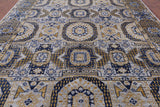 Geometric Persian Mamluk Handmade Wool Rug - 8' 11" X 11' 11" - Golden Nile
