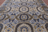 Geometric Persian Mamluk Handmade Wool Rug - 8' 11" X 11' 11" - Golden Nile