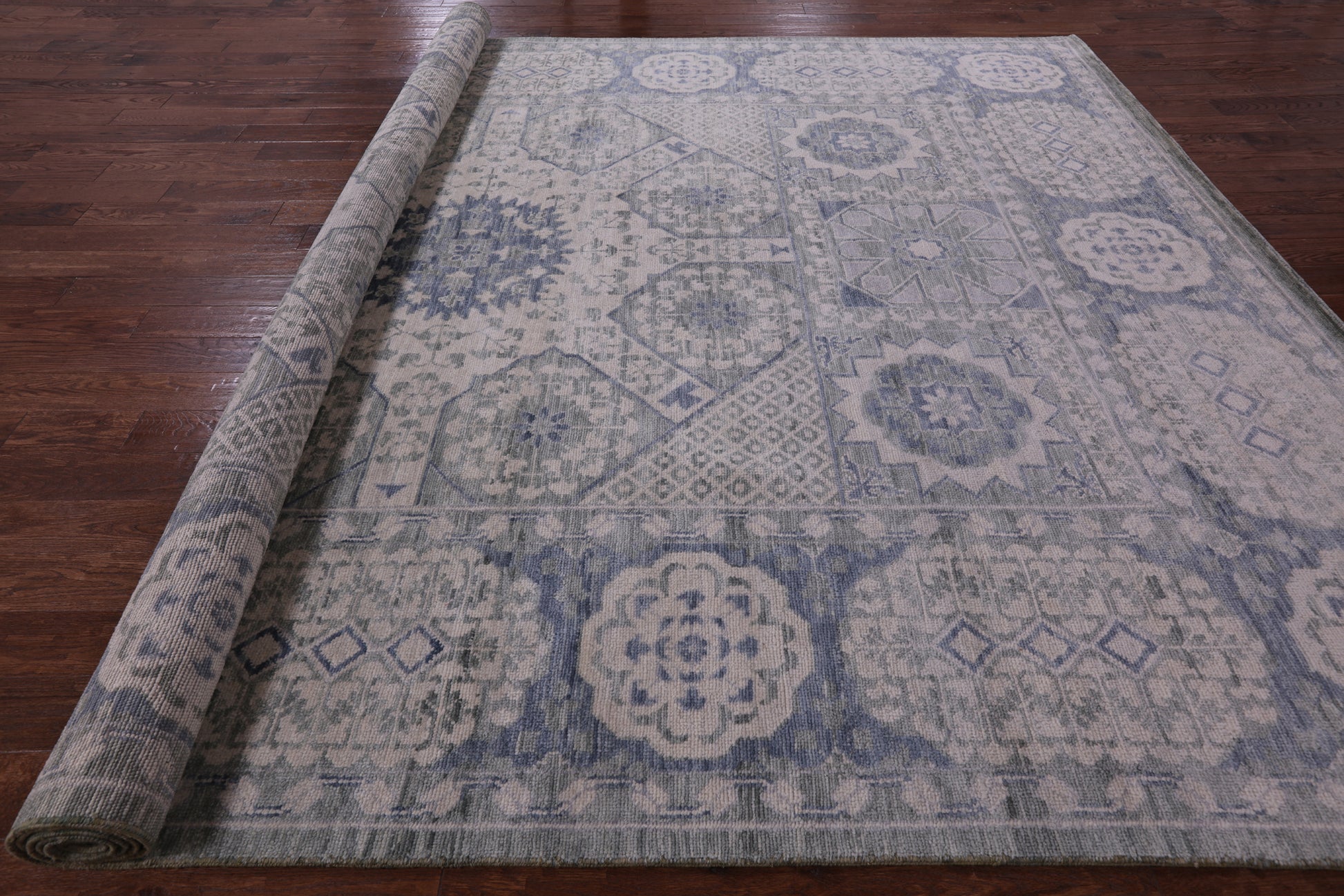 Geometric Persian Mamluk Hand Knotted Wool Rug - 10' 1" X 13' 10" - Golden Nile