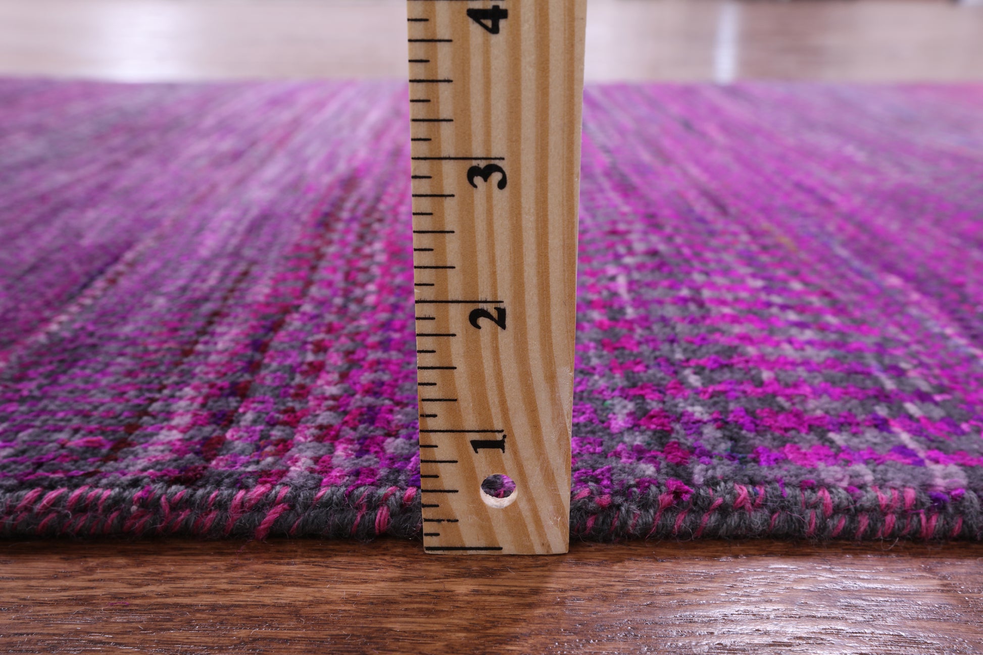 Purple Savannah Grass Hand Knotted Wool & Silk Rug - 2' 7" X 18' 1" - Golden Nile
