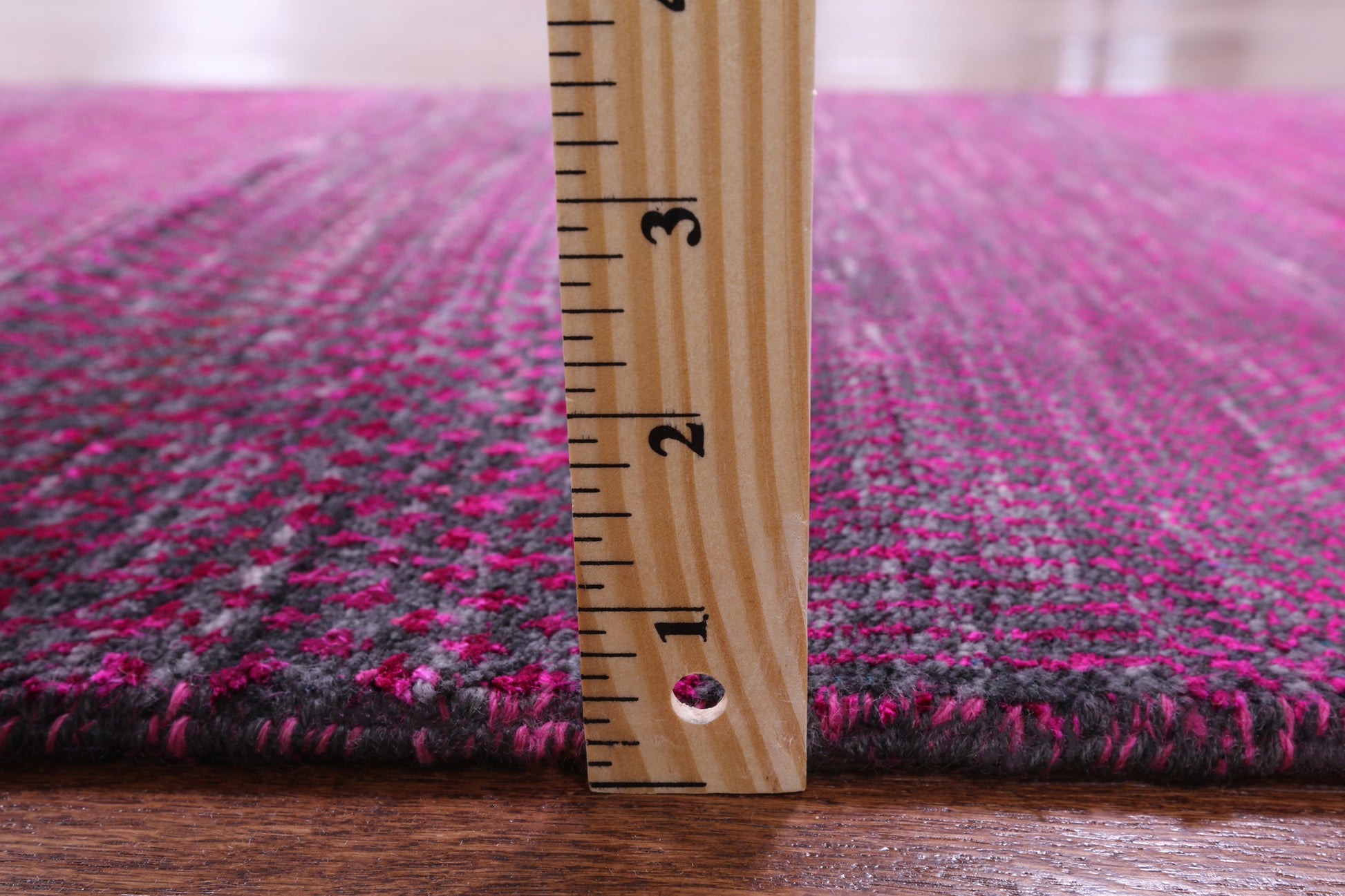 Pink Savannah Grass Handmade Wool & Silk Runner Rug - 2' 5" X 21' 11" - Golden Nile