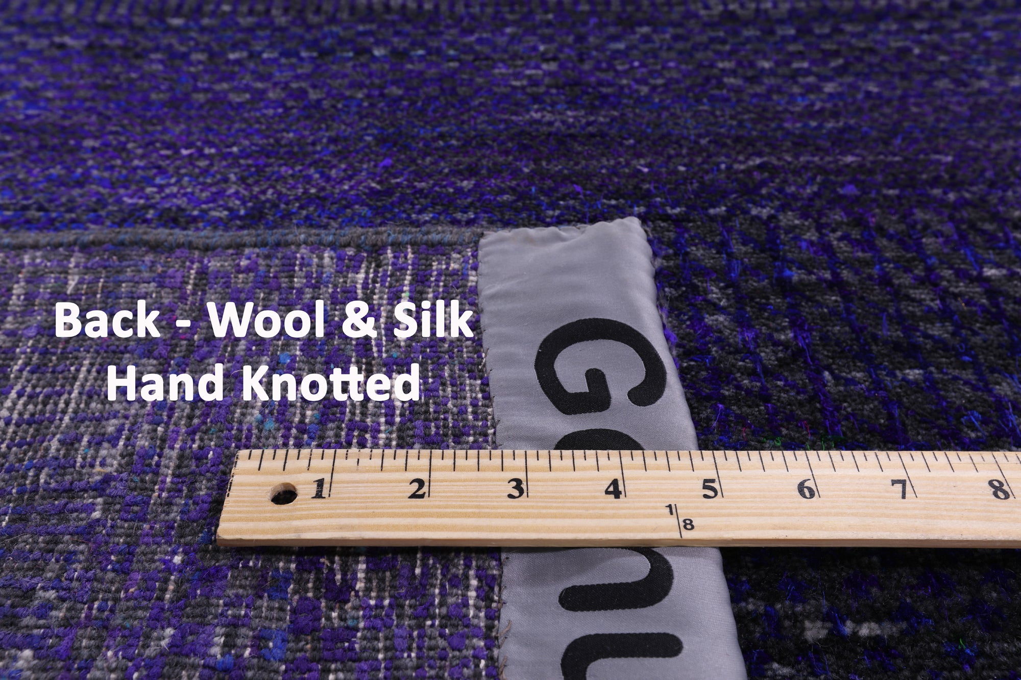 Purple Savannah Grass Hand Knotted Wool & Silk Runner Rug - 2' 6" X 18' 2" - Golden Nile