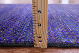Purple Savannah Grass Hand Knotted Wool & Silk Runner Rug - 2' 6" X 18' 2" - Golden Nile