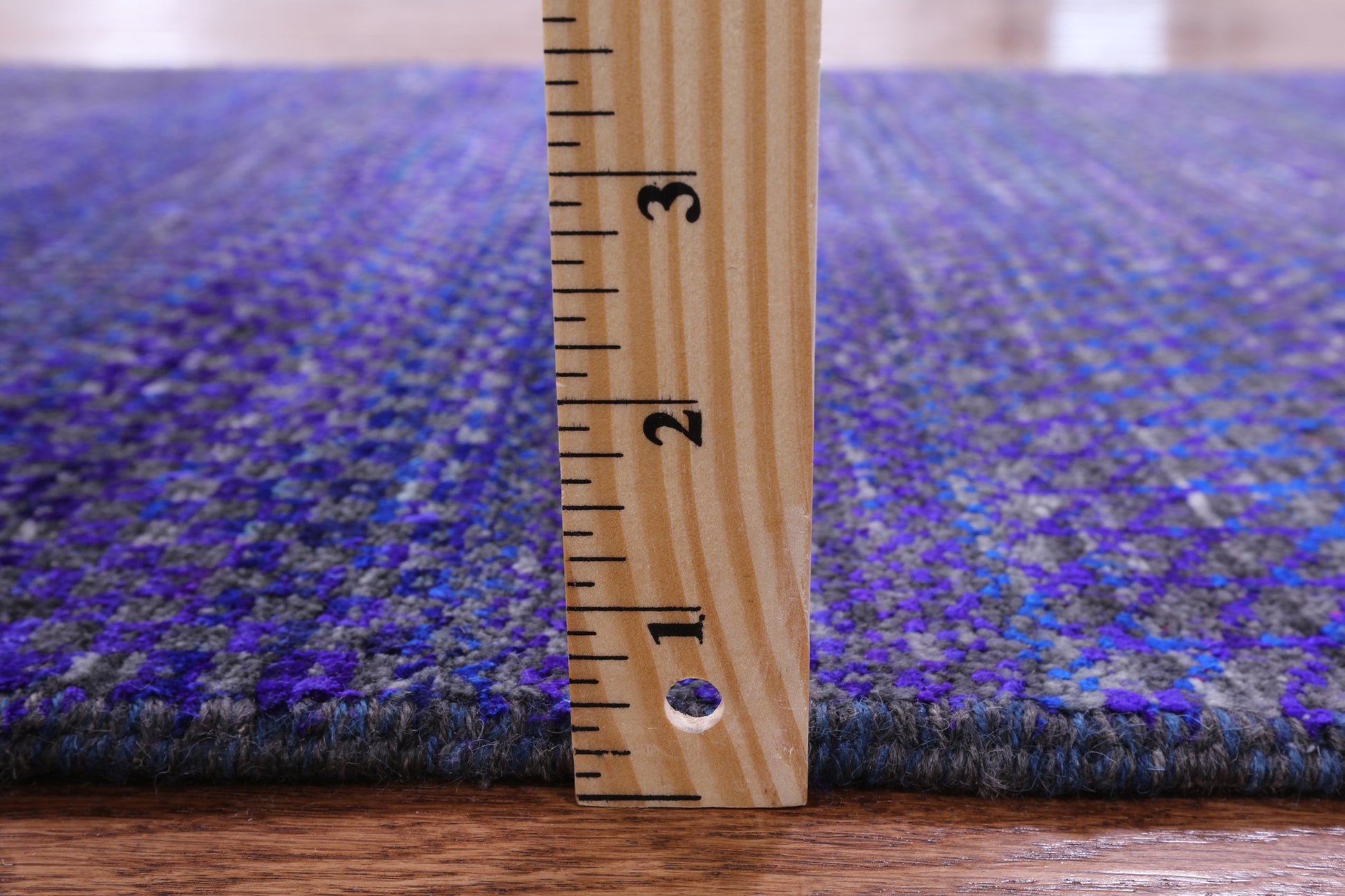 Purple Savannah Grass Hand Knotted Wool & Silk Runner Rug - 2' 6" X 18' 2" - Golden Nile