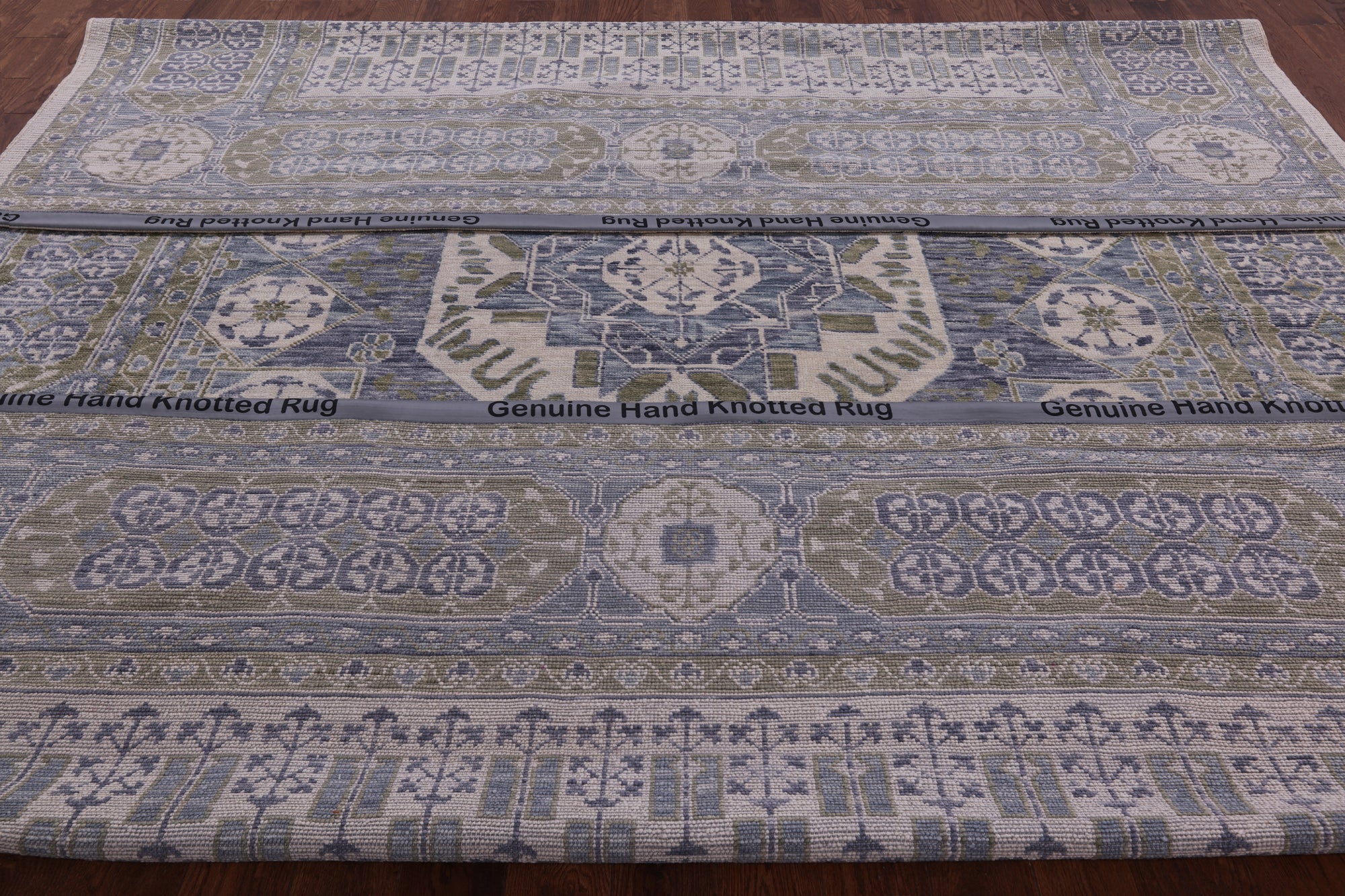 Geometric Persian Mamluk Hand Knotted Wool Rug - 10' 1" X 14' 1" - Golden Nile