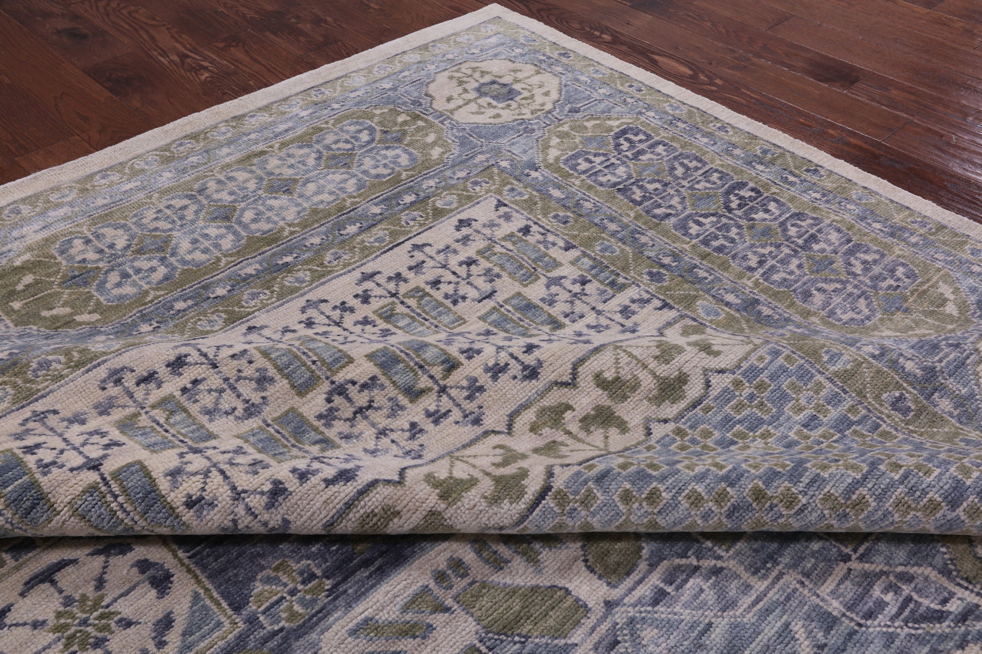 Geometric Persian Mamluk Hand Knotted Wool Rug - 10' 1" X 14' 1" - Golden Nile