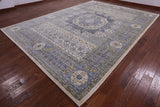Geometric Persian Mamluk Hand Knotted Wool Rug - 10' 1" X 14' 1" - Golden Nile