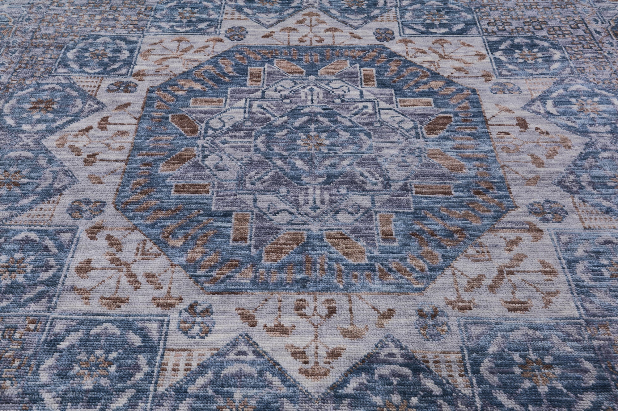 Geometric Persian Mamluk Hand Knotted Wool Rug - 9' 1" X 11' 9" - Golden Nile