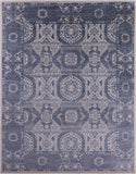 Grey Geometric Persian Mamluk Hand Knotted Wool Rug - 12' 2" X 15' 2" - Golden Nile