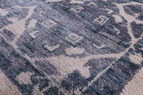 Grey Geometric Persian Mamluk Hand Knotted Wool Rug - 12' 2" X 15' 2" - Golden Nile
