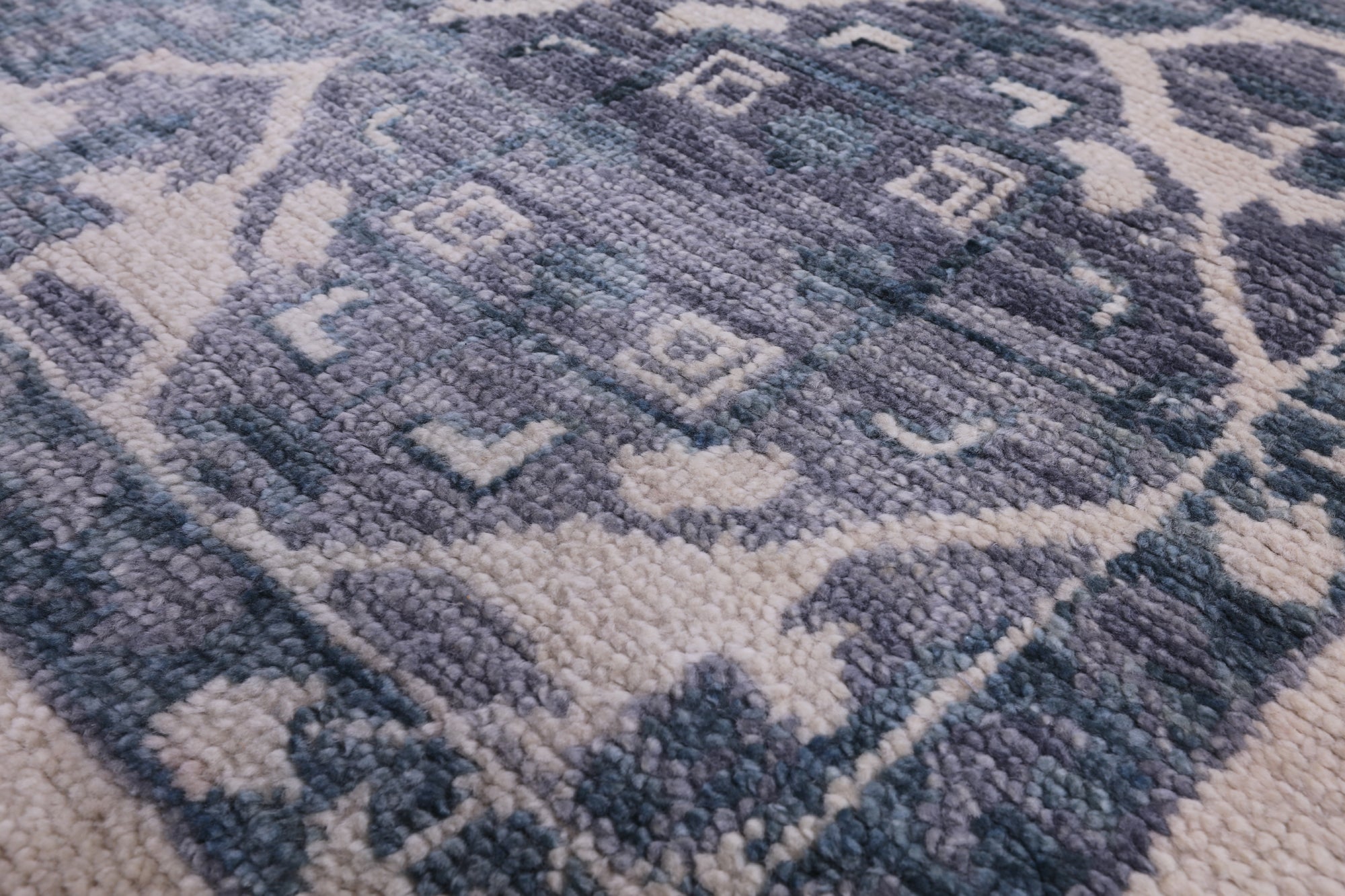 Grey Geometric Persian Mamluk Hand Knotted Wool Rug - 12' 2" X 15' 2" - Golden Nile