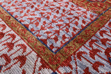 Red Geometric Persian Mamluk Handmade Wool Rug - 9' 0" X 12' 9" - Golden Nile