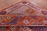 Red Geometric Persian Mamluk Handmade Wool Rug - 9' 0" X 12' 9" - Golden Nile