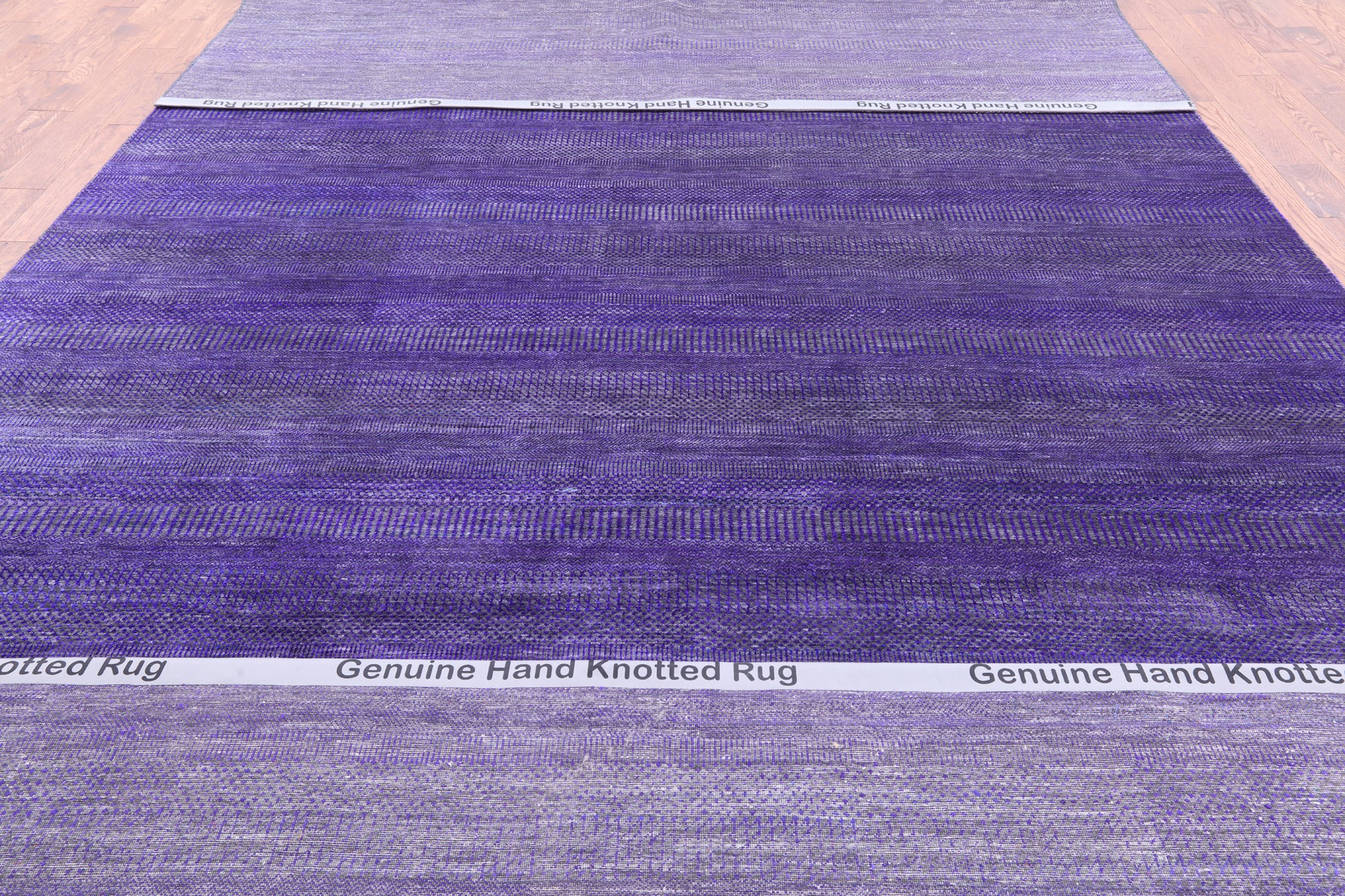Purple Savannah Grass Hand Knotted Wool & Silk Rug - 9' 10" X 19' 10" - Golden Nile
